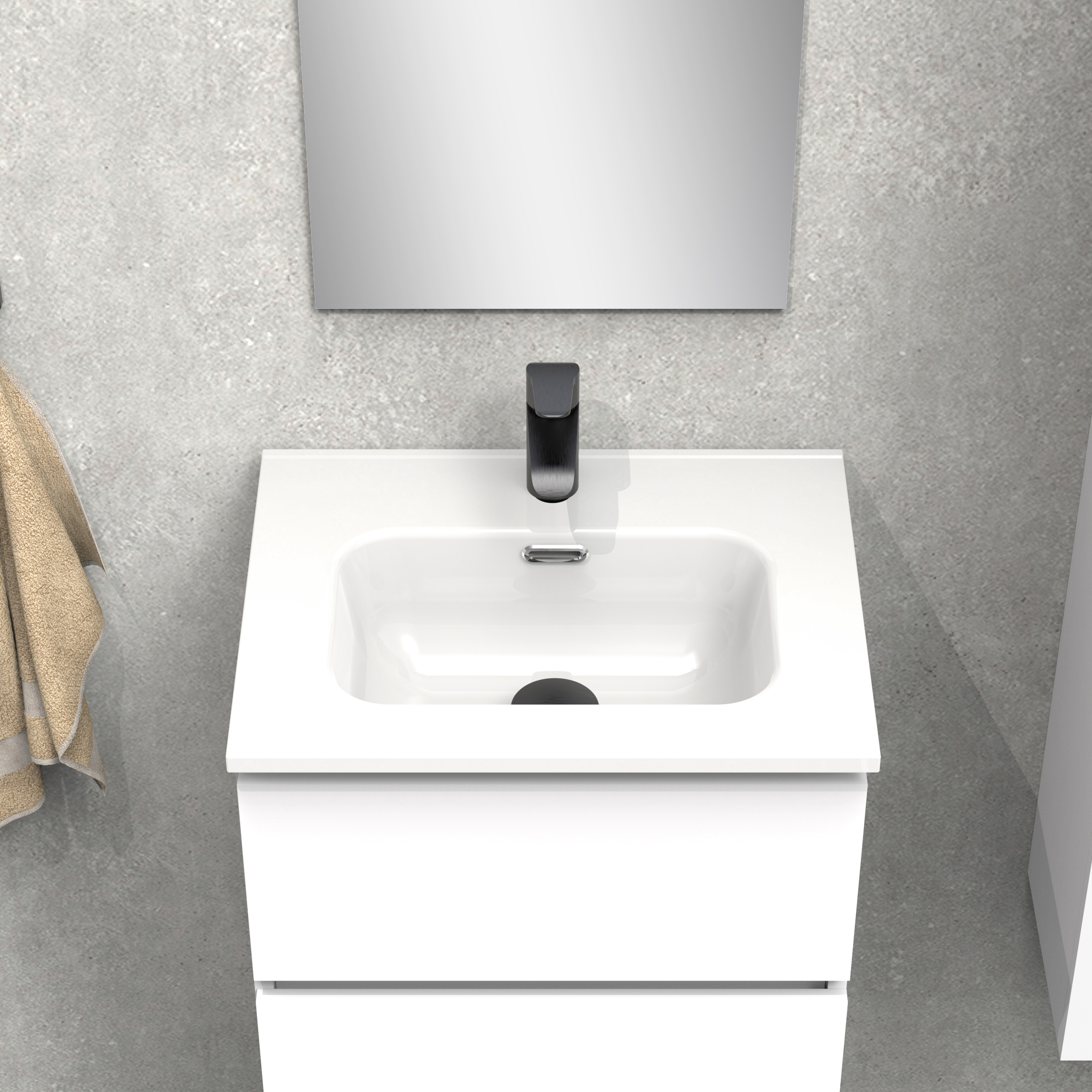 Ensemble de salle de bain IRONA 3C, 50cm, comprend lavabo et miroir