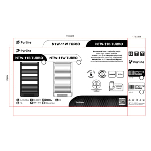 Radiador Toallero con calefactor integrado y control WiFi NTW-11W TURBO PURLINE 2000 W