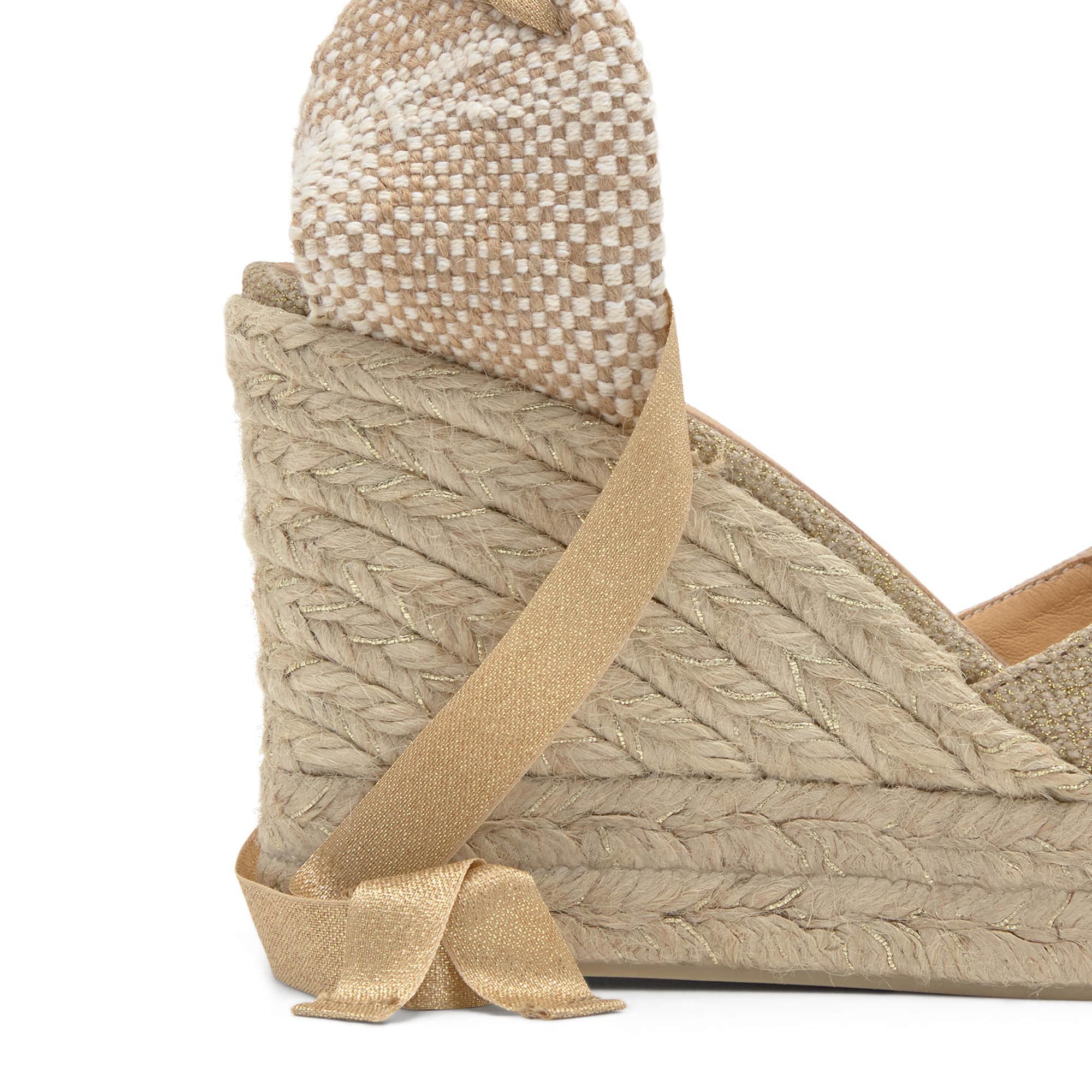 Alpargatas de cuña de mujer Chiara cierre mediante lazada y doble plataforma