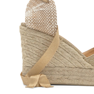 Alpargatas de cuña de mujer Chiara cierre mediante lazada y doble plataforma