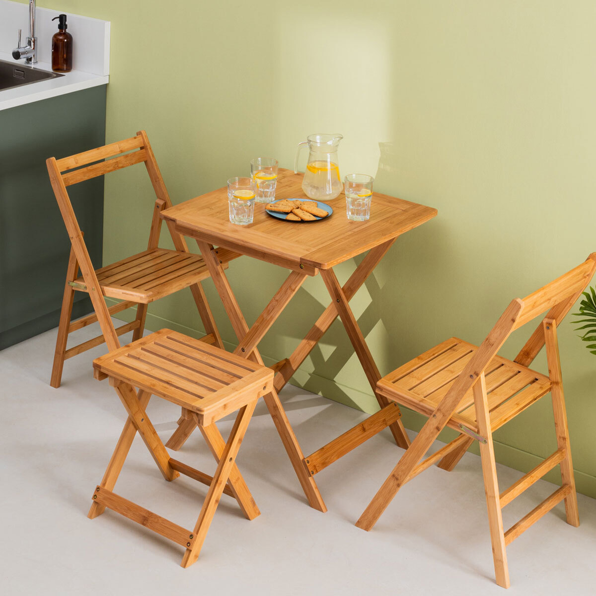 Tabouret pliant bambou
