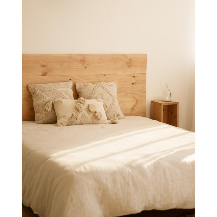 Tête de lit en bois massif ton chêne moyen de différentes tailles