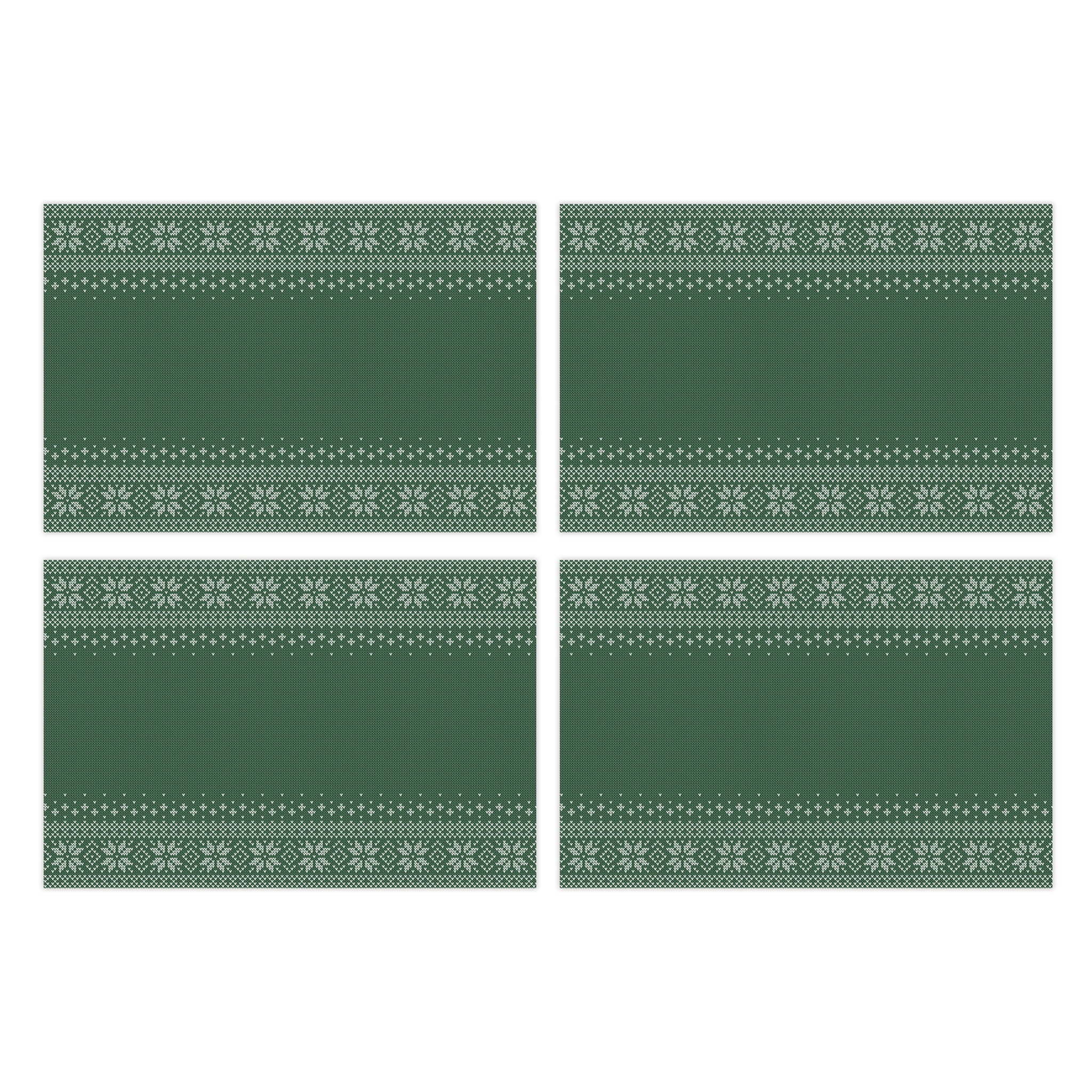 VINILIKO, set de 4 individuales de mesa Invierno verde 4u-30x45 cm