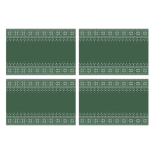 VINILIKO, set de 4 individuales de mesa Invierno verde 4u-30x45 cm