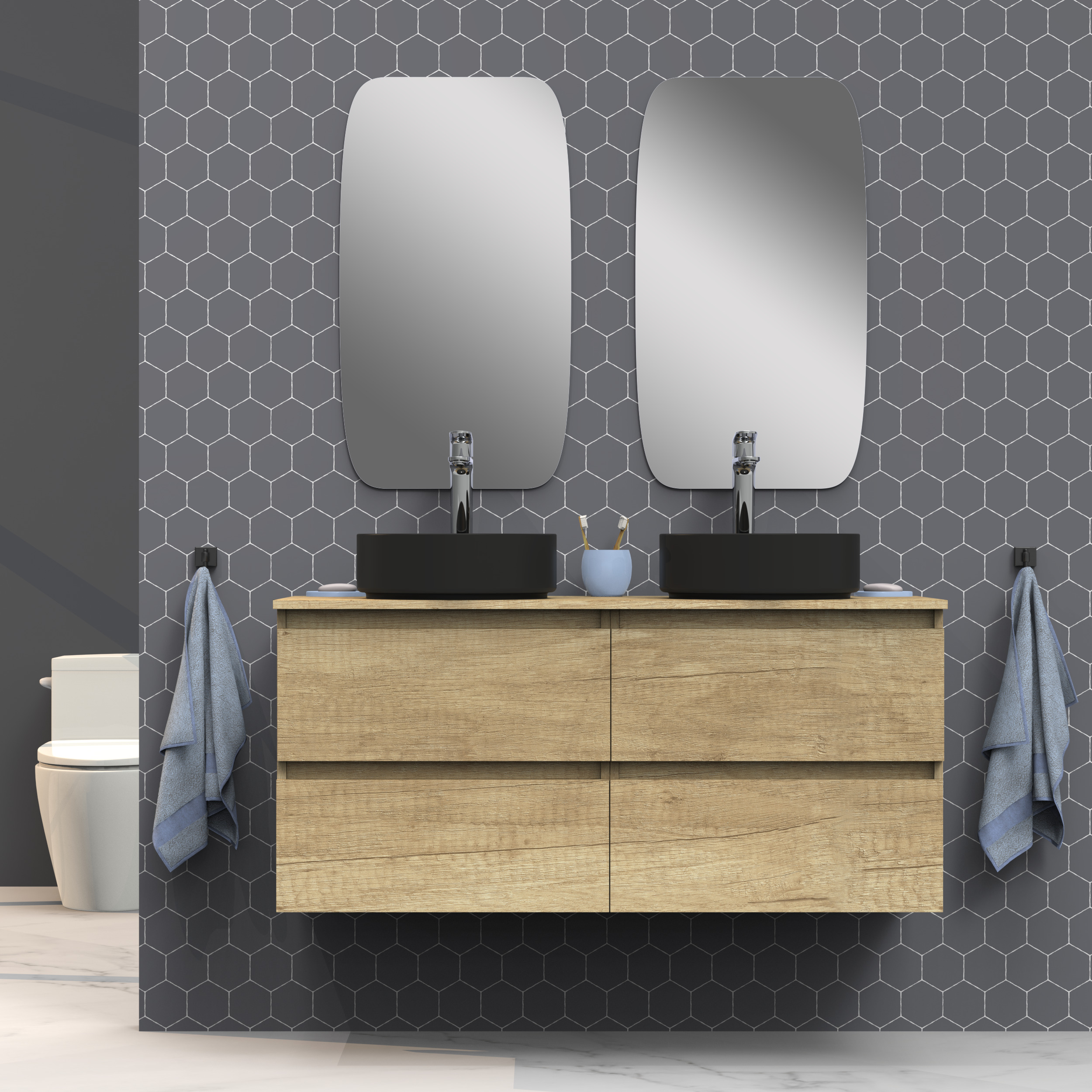 Conjunto de baño IRONA 2C TOP, 120cm, incluye lavabo y espejo