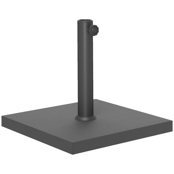 Base para Sombrilla Soporte para Parasol con Relleno de Cemento Pie para Sombrillas Cuadrada para Poste de Parasol de Ø38/48 mm Negro