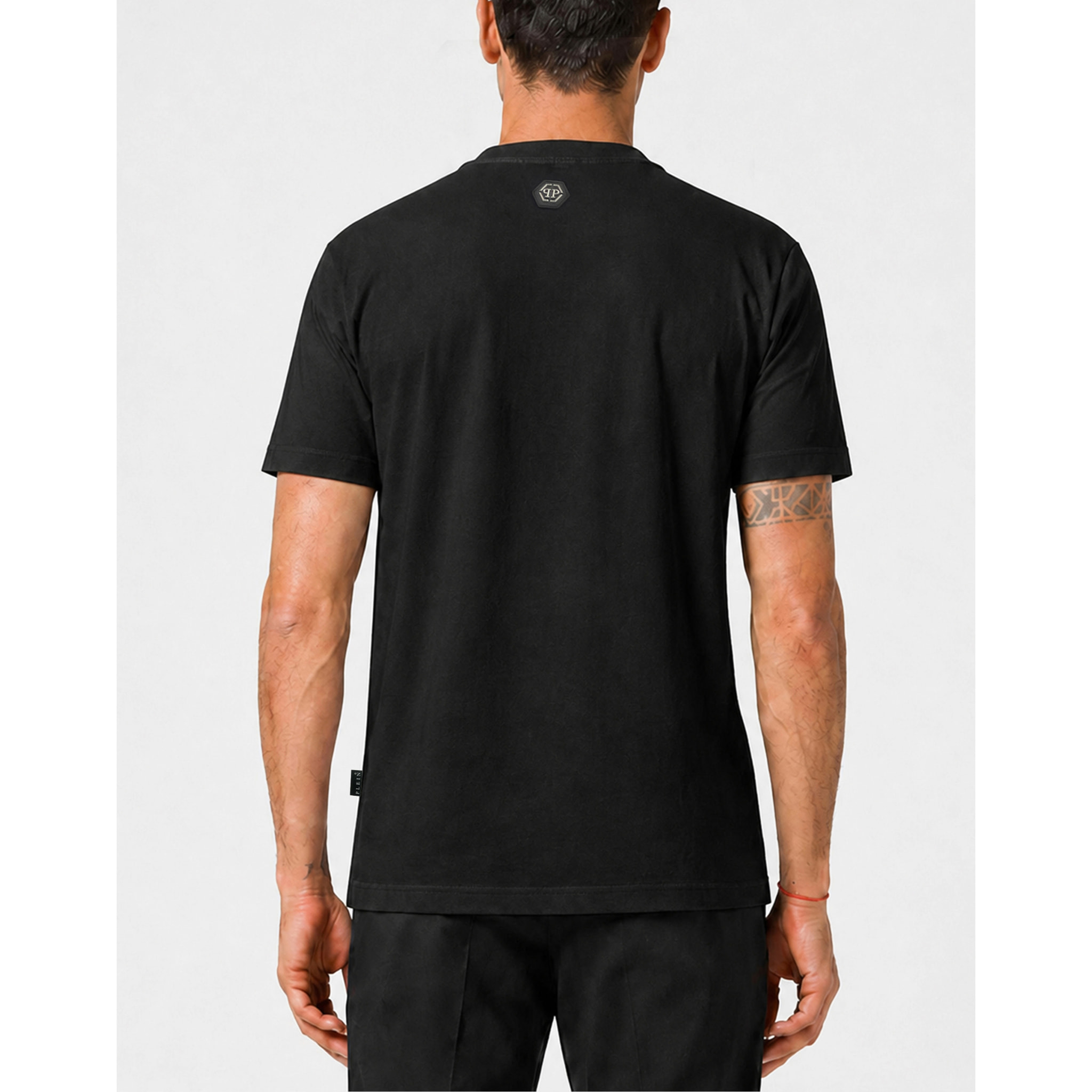 PHILIPP PLEIN Camiseta de cuello redondo y manga corta HEXAGON