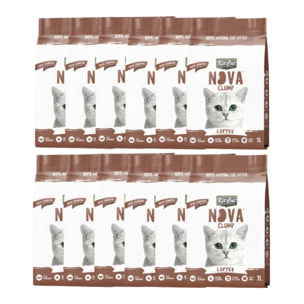Kit Cat Nova Pack Ahorro 12 - Coffee 7 L Arena Vegetal para gatos