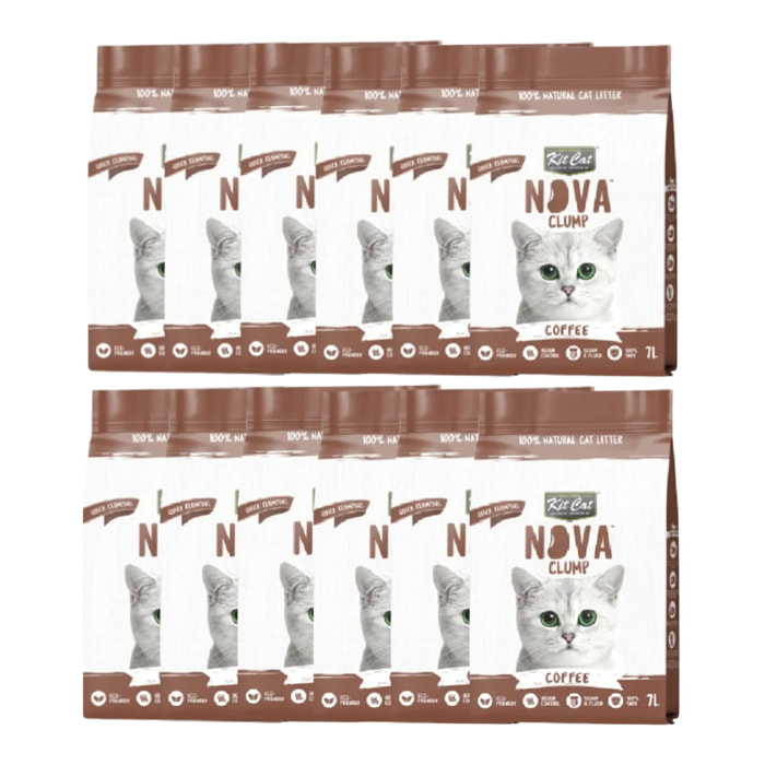 Kit Cat Nova Pack Ahorro 12 - Coffee 7 L Arena Vegetal para gatos