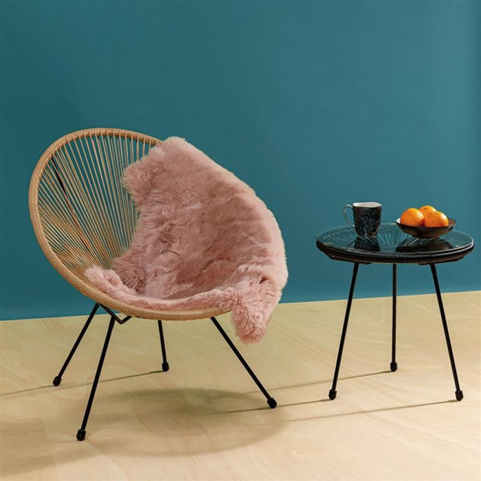 Peau de mouton Heidi 85x65cm rose Kare Design