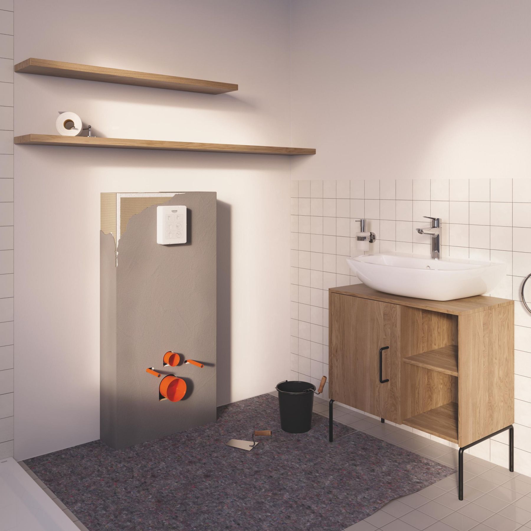 Pack WC Bâti Rapid SL + habillage prêt à carreler + plaque wc Start