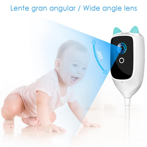 Telecamera per baby monitor Wi-Fi Full HD 1080P. Morsetto di tenuta. Slot per SD. Rilevamento del movimento, comunicazione bidirezionale.