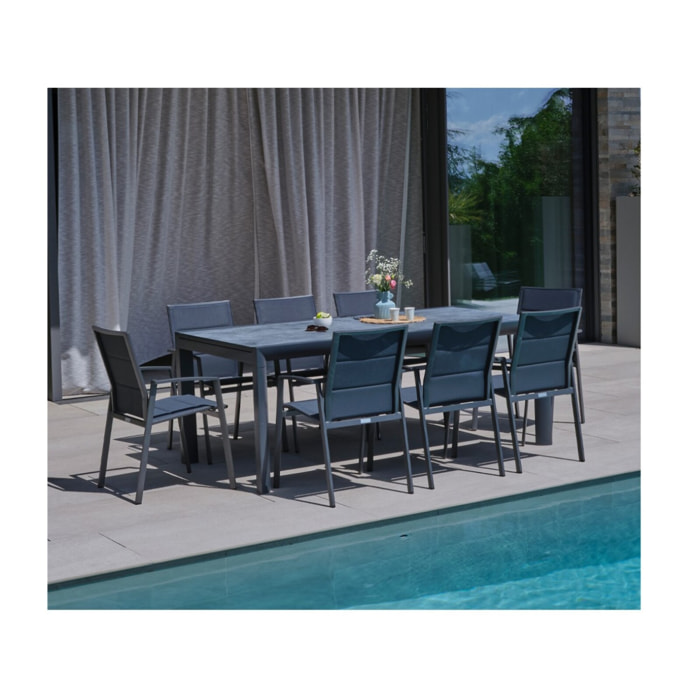 PORTLANDINA - Ensemble table et fauteuils de jardin  - Gris anthracite