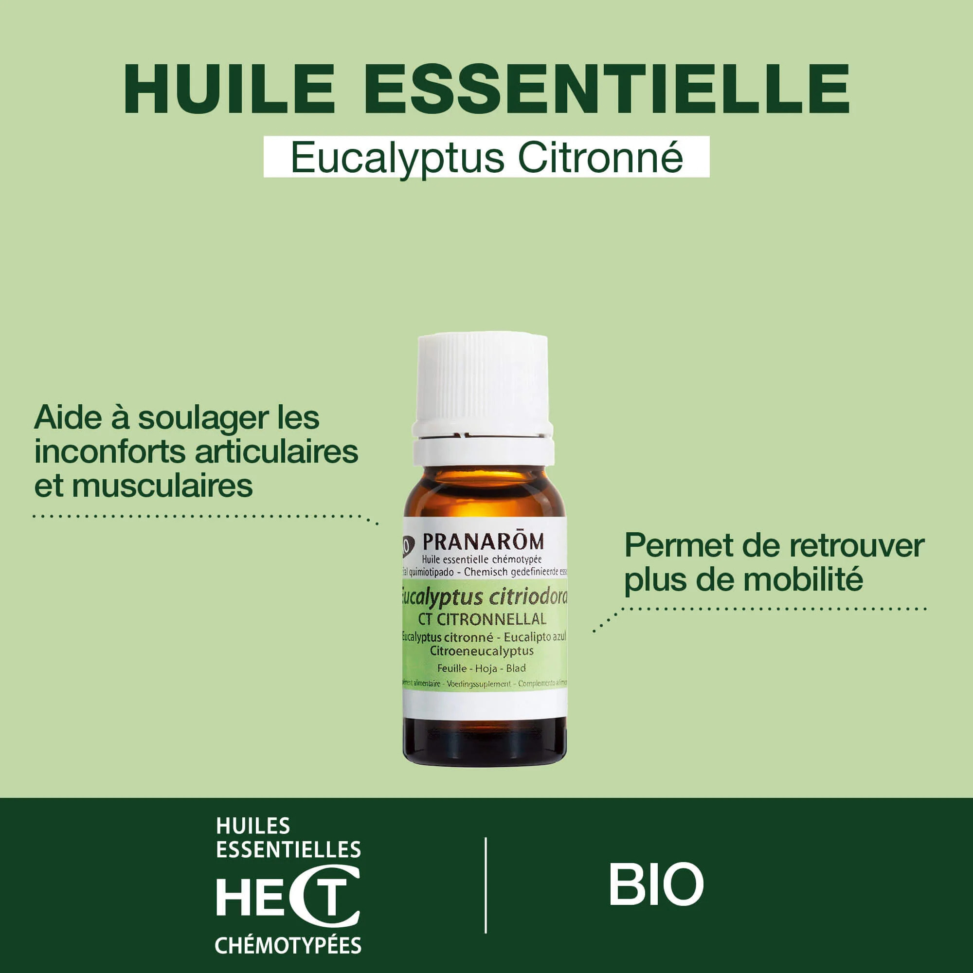 Pranarom - Huile Essentielle d'Eucalyptus citronné - Bio - 10 ml