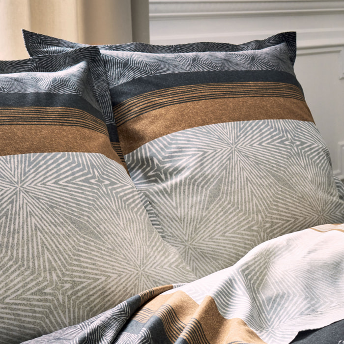 Taie d'oreiller au style graphique et masculin - Noir