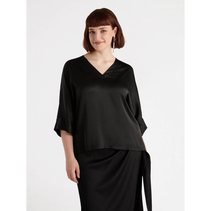 Fiorella Rubino - Blusa de raso - Negro