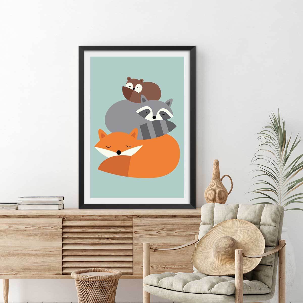 Affiche  chill forest Affiche + cadre en bois - Noir