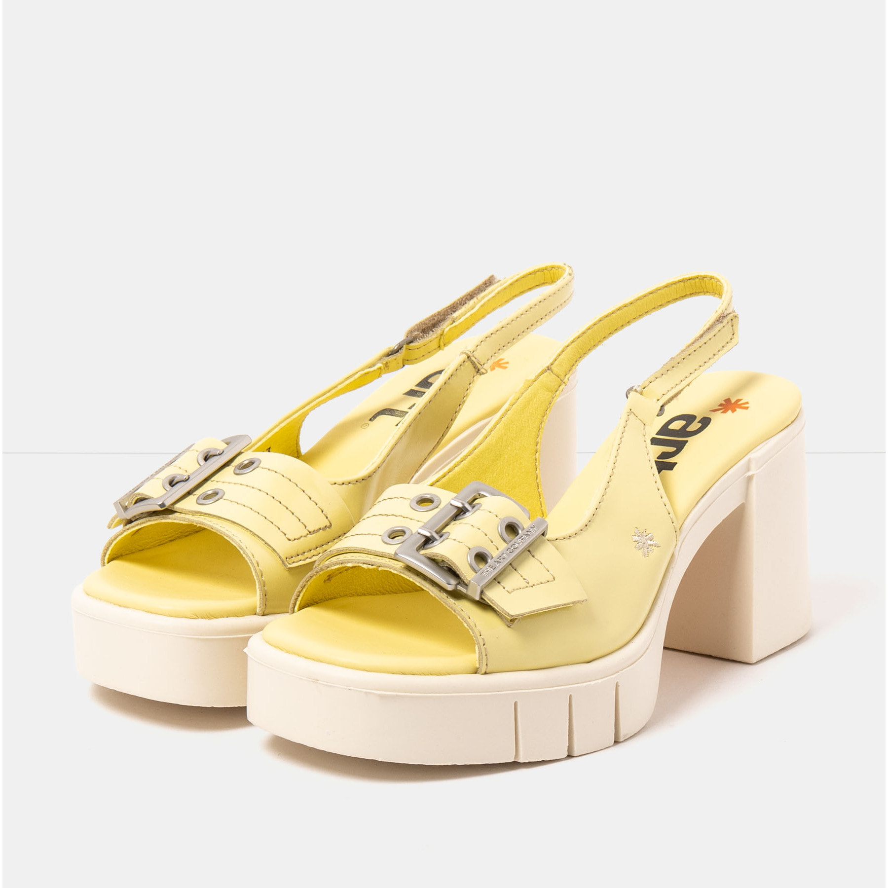 Sandalias con tacón 1994 SHINNY PALE YELLOW/ EIVISSA color Pale yellow