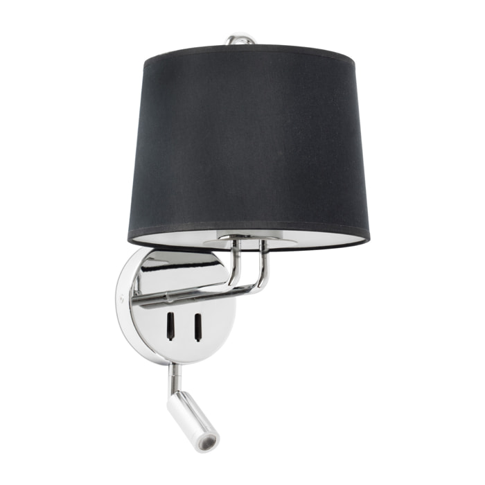 MONTREAL Lampe applique avec lecteur chrome/noire