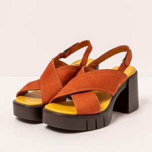 Sandalias con tacón 1990 NOBUCK DARK ORANGE / EIVISSA color Dark orange