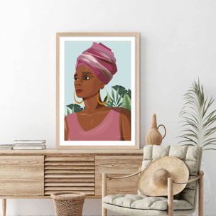 Affiche mode Créoles Affiche + cadre en bois - Chêne