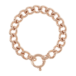 Bracciale in Argento 925 placcato Oro Rosa 18Kt con Maxi Maglia Grumetta Lucida