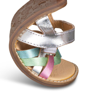 SANDALIA BAREFOOT PIEL CHETTO TRENZADA PLATA