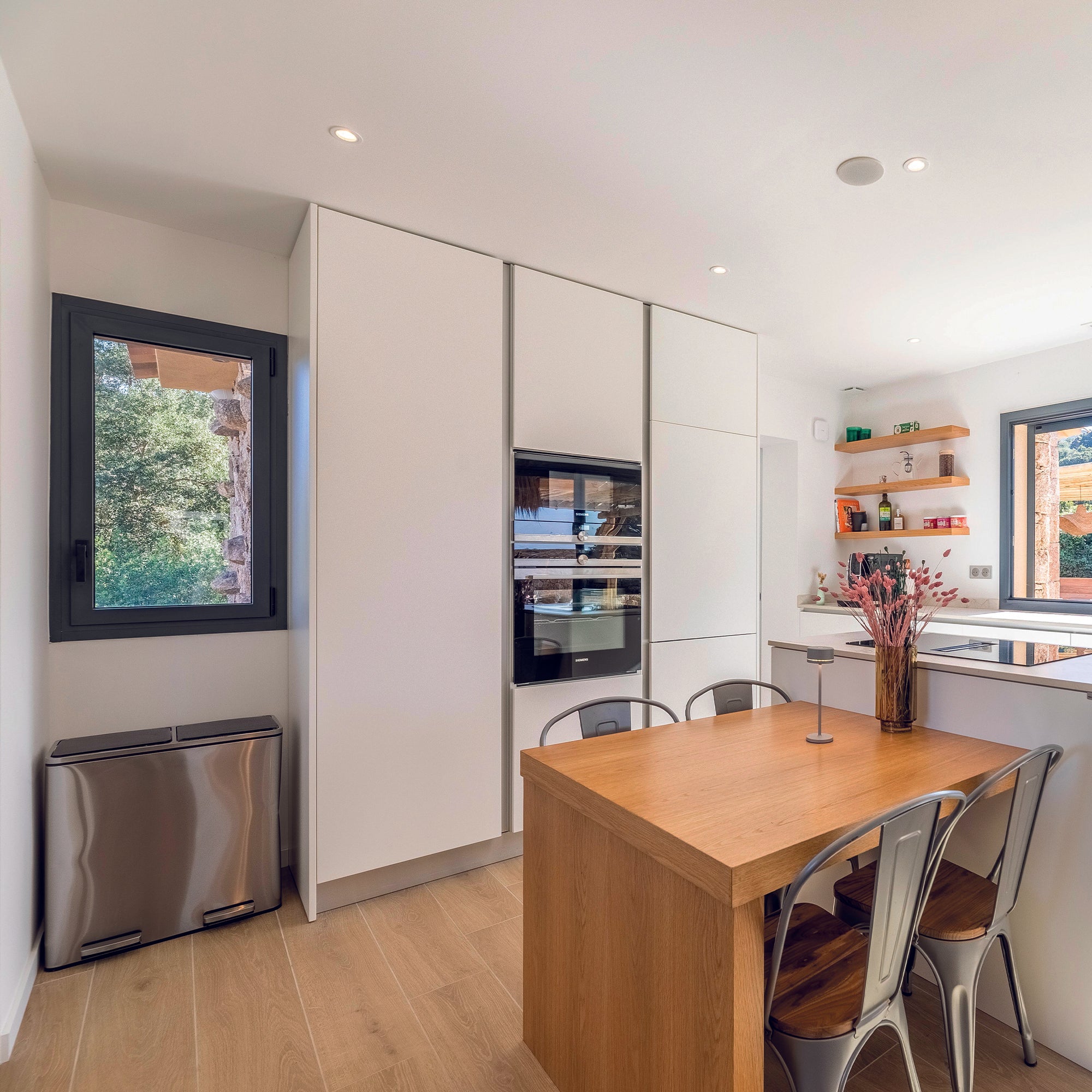 Poubelle de tri inox MAJOR 60L 2bacs