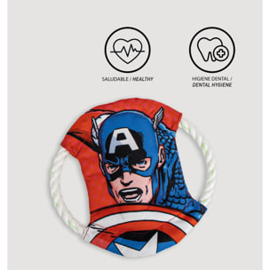 Frisbee para perros con cuerda diseño marvel capitan américa