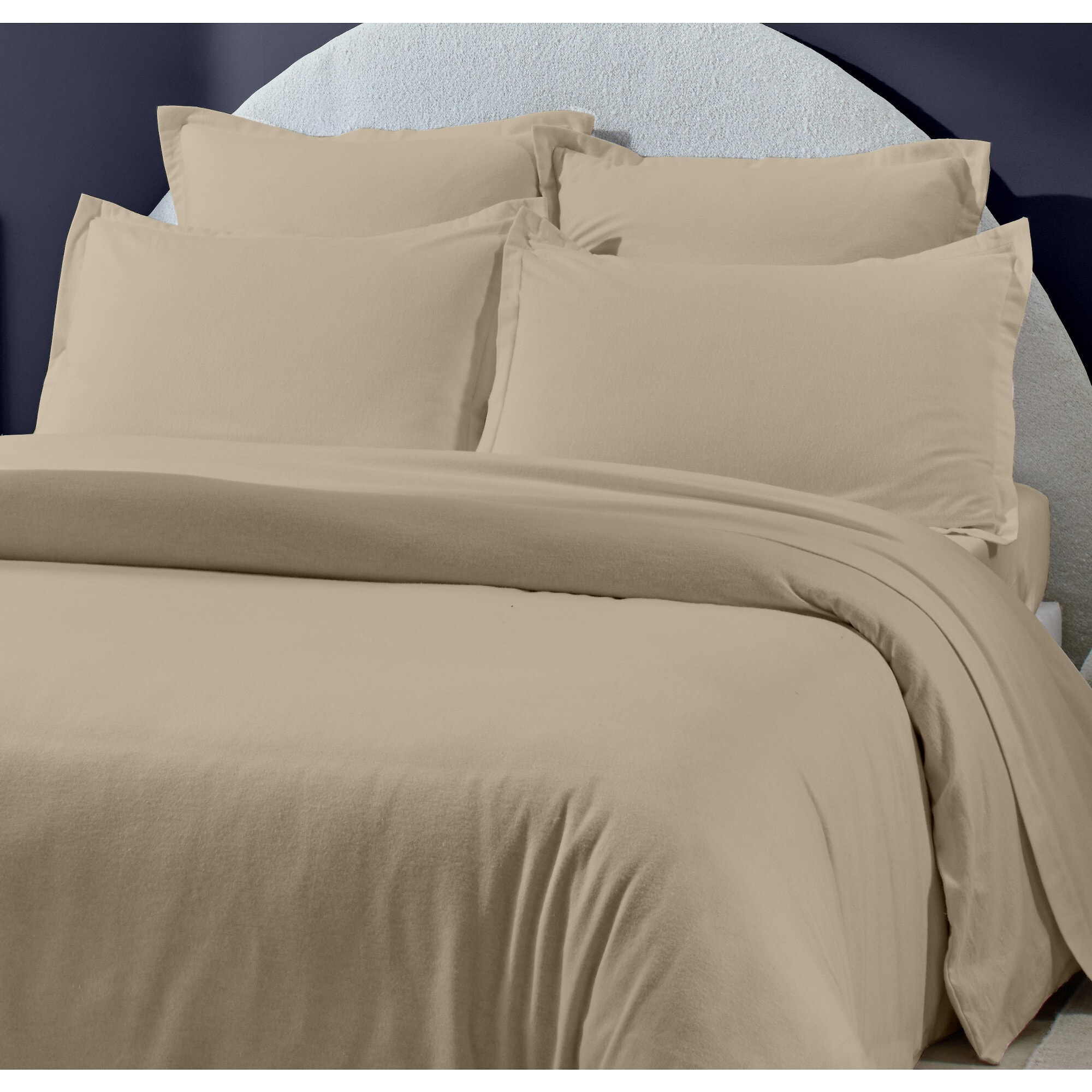 Housse de couette 100% flanelle de coton 160gr_ficelle