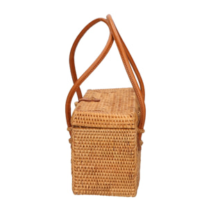 Borsa a spalla da donna - Modello Lea - Rattan - 24.0 x 20.0 x 12.0 cm
