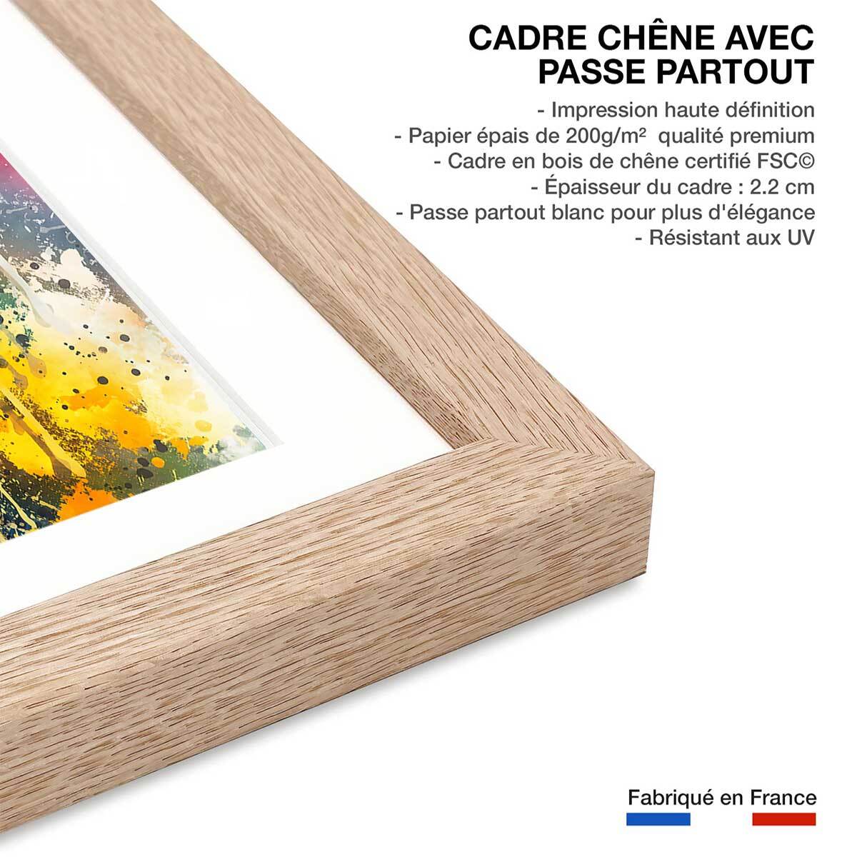 Affiche graffiti new york Affiche + cadre en bois - Chêne