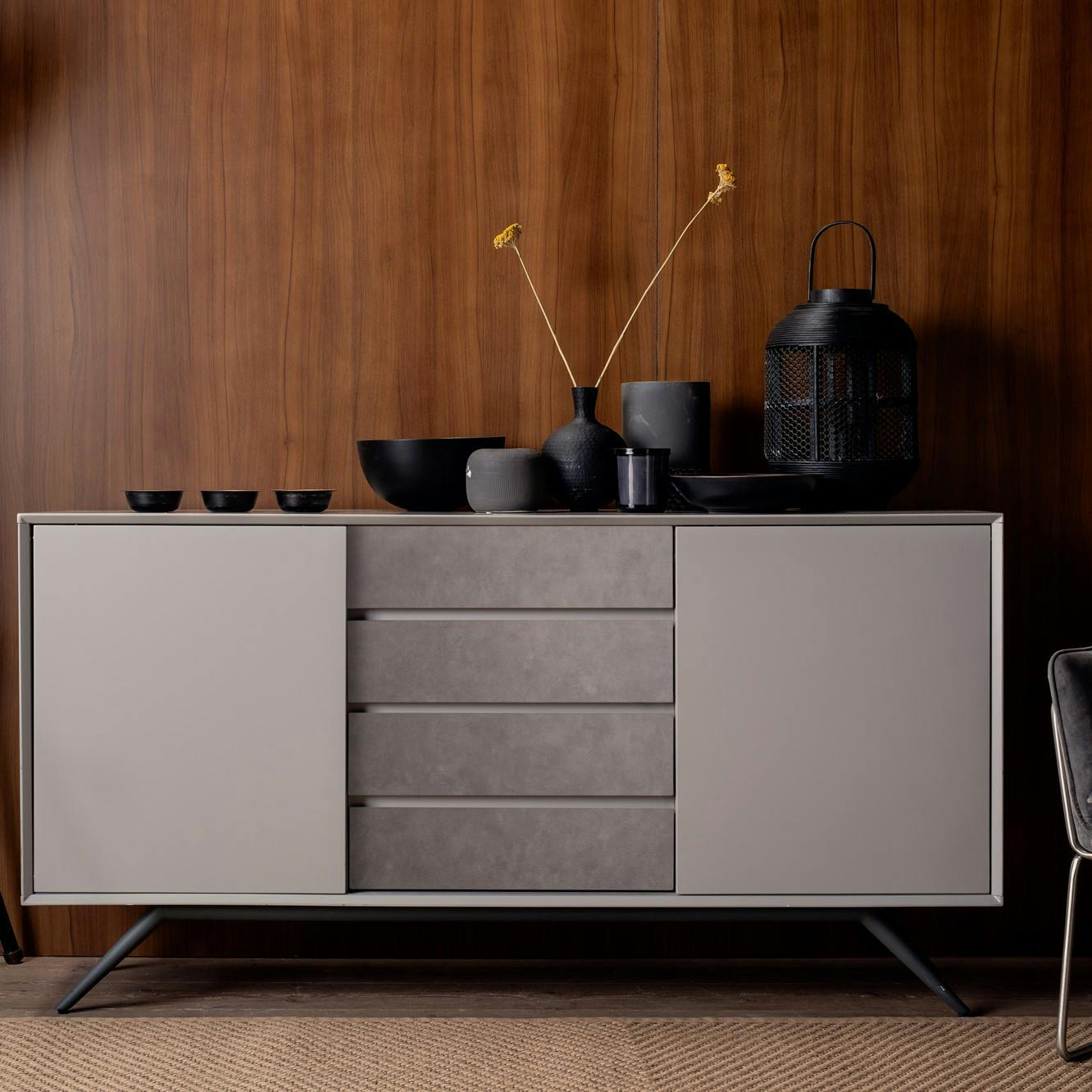 Buffet contemporain en verre gris clair OTTAWA