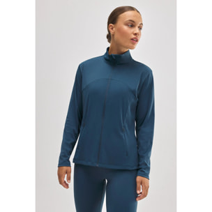 Giacca sportiva aderente traspirante blu