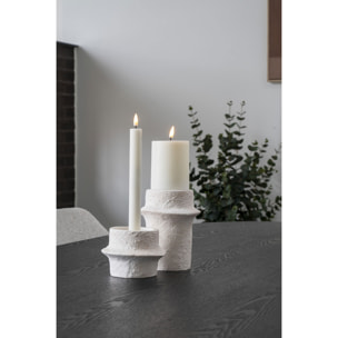 Set 2 portacandele in cemento bianco Vikasa Home