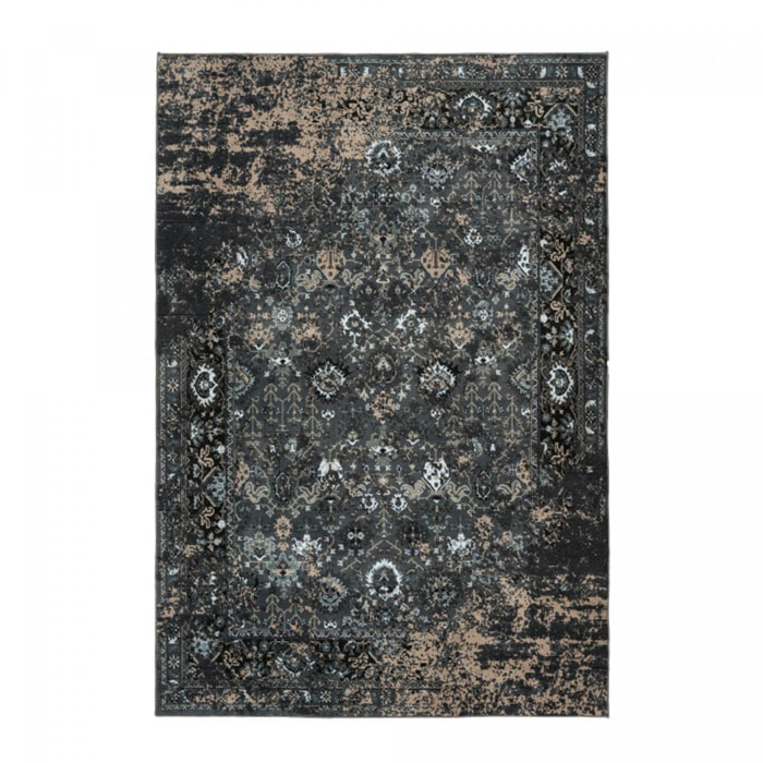 Tapis salon et chambre tissé en PET motif rétro-vintage FALU