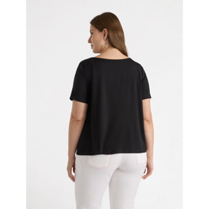 Fiorella Rubino - T-shirt con arricciatura - Nero