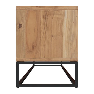 Meuble TV en bois d'acacia massif et métal 140 cm - Alabama