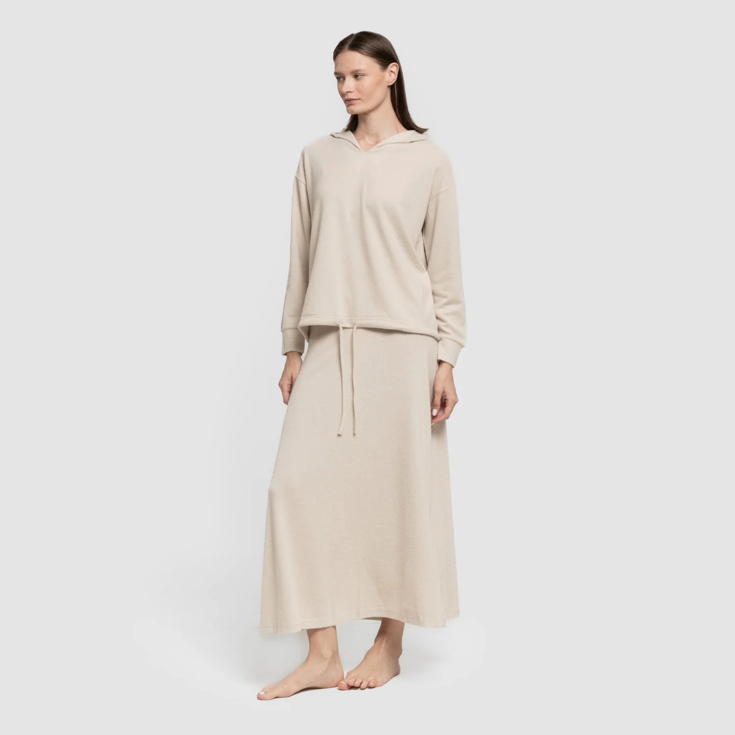 Falda midi evasé new punto extra suave