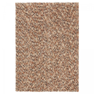 Tapis shaggy tissé en laine motif faux uni ELRA