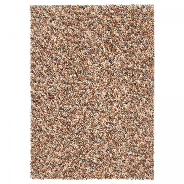 Tapis shaggy tissé en laine motif faux uni ELRA