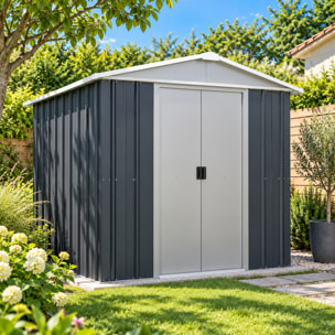 Abri de jardin métal anthracite Yardmaster 2,3 m² + kit d'ancrage
