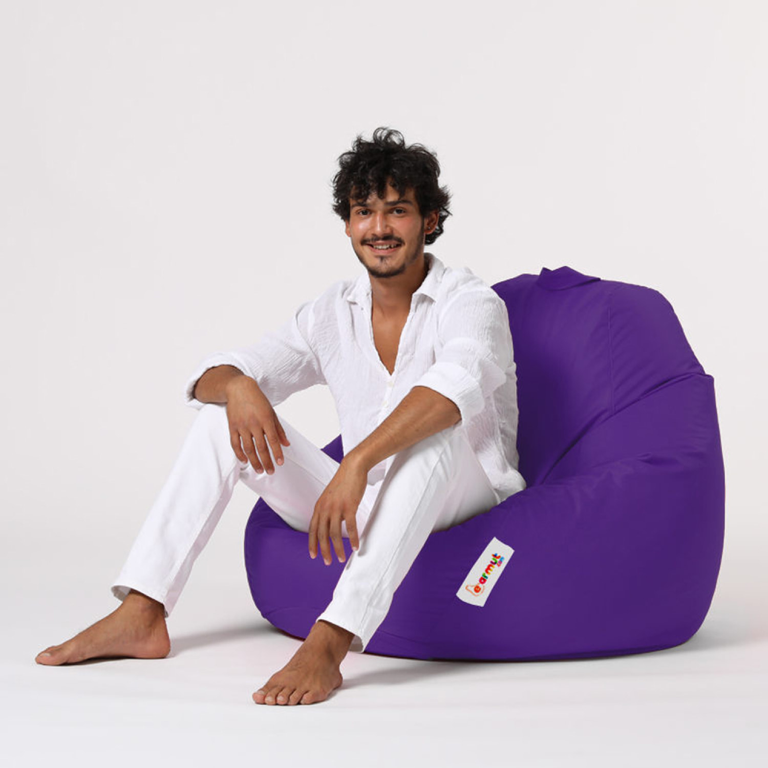 Pouf poire d'extérieur 130x115cm violet KAYAR