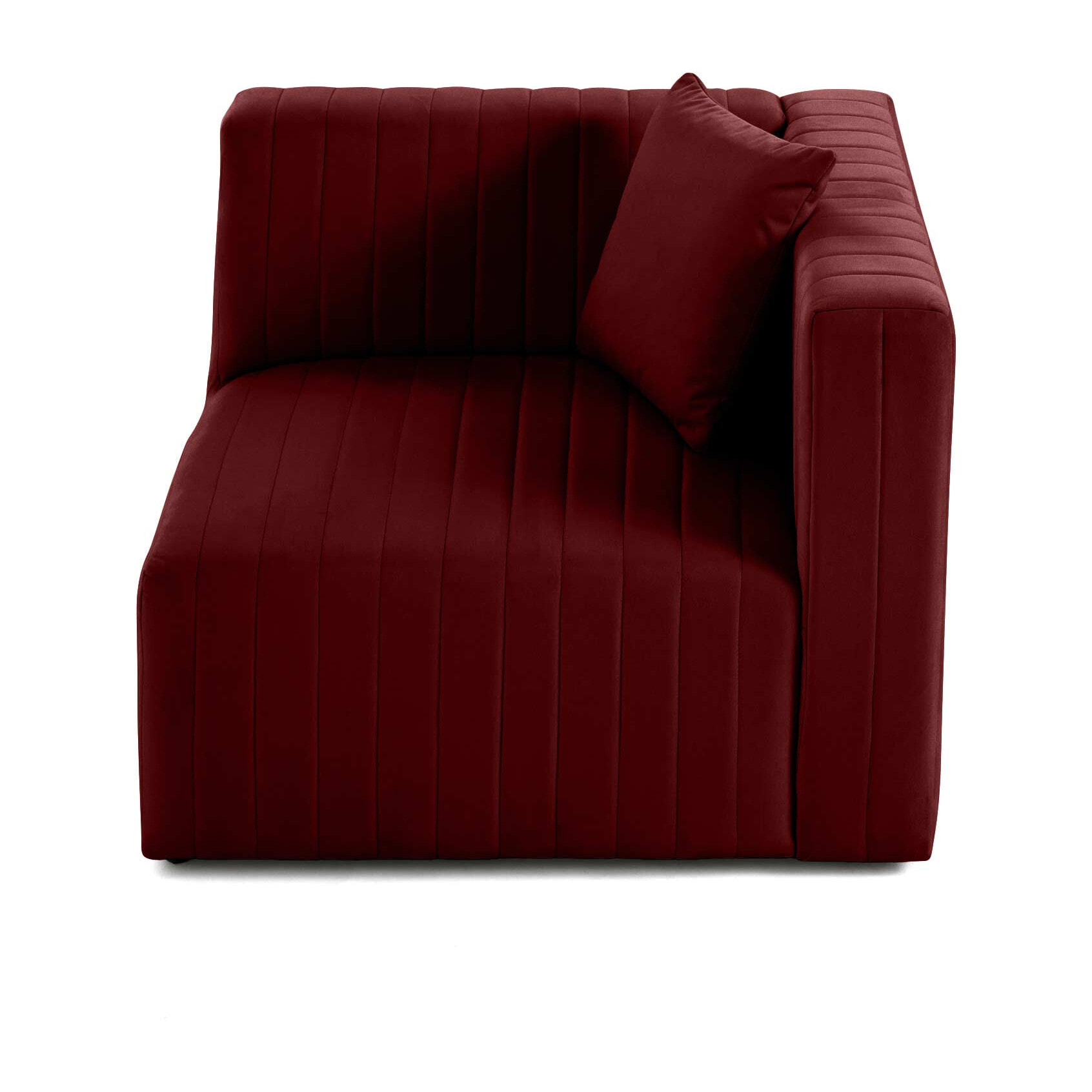 Nova - module d'assise droit - en velours - Rouge