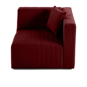 Nova - module d'assise droit - en velours - Rouge