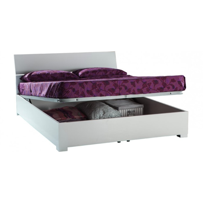 Lit double 160x200 cm avec coffre blanc - GALAVERNA