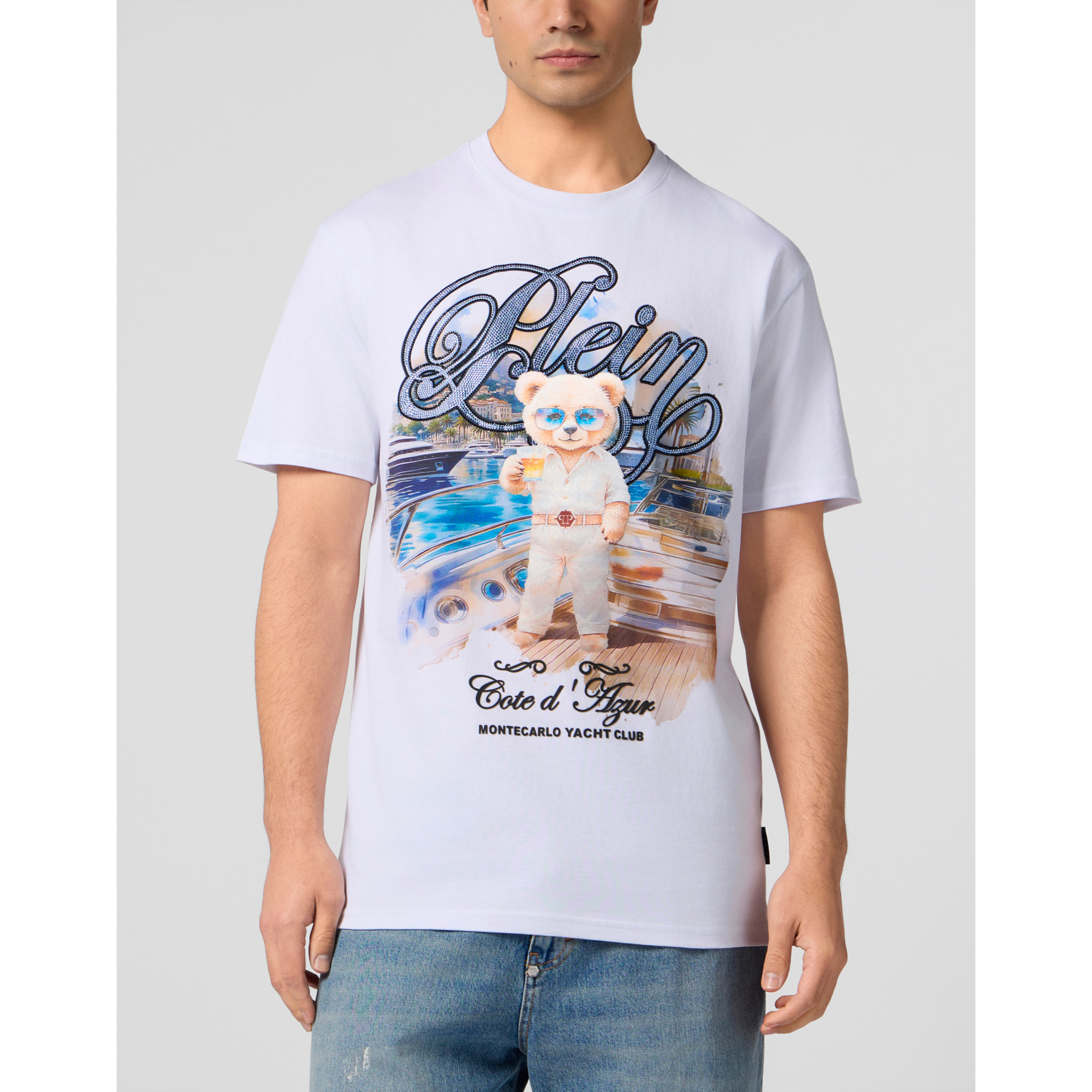 PHILIPP PLEIN Camiseta de cuello redondo y manga corta TEDDY