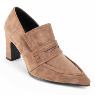 Zapato De Tacón - Beige - Altura: 8 Cm