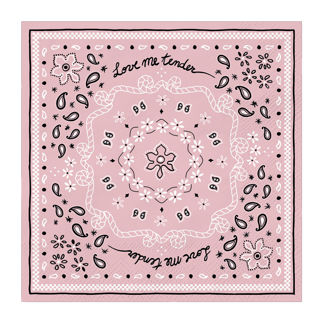 Lot de 20 serviettes papier bandana - Rose