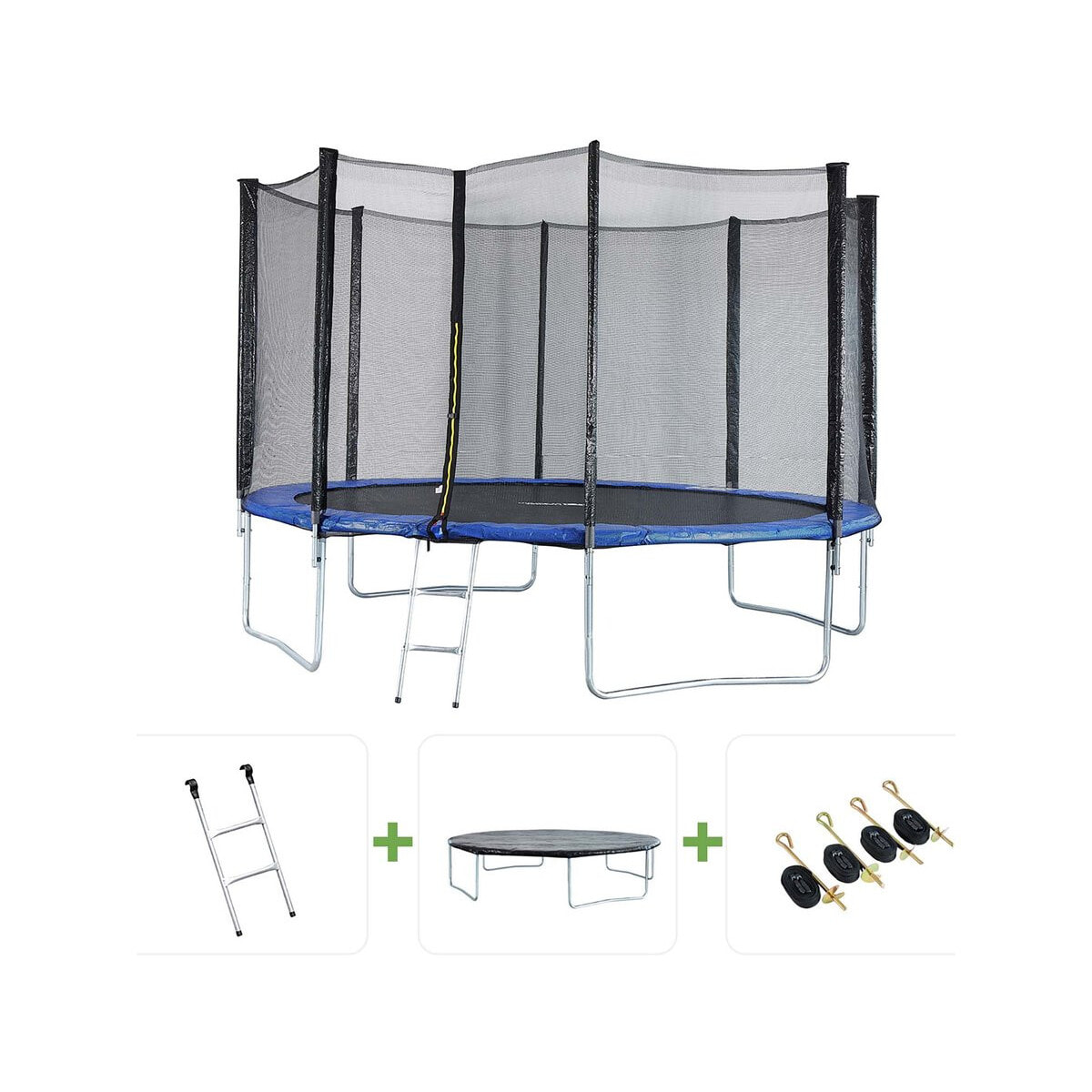 Trampoline "Joycy" - Ø 4,27 m - Avec Filet + échelle + couverture + kit d'ancrage